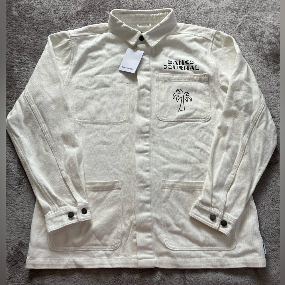 Banks Journal Off The Grid Off- White Jacket in Bone Men S Light Jacket White